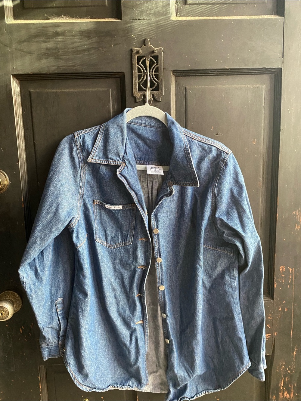 Classic Blue Denim Shirt Jacket - Women's Jean Jacket